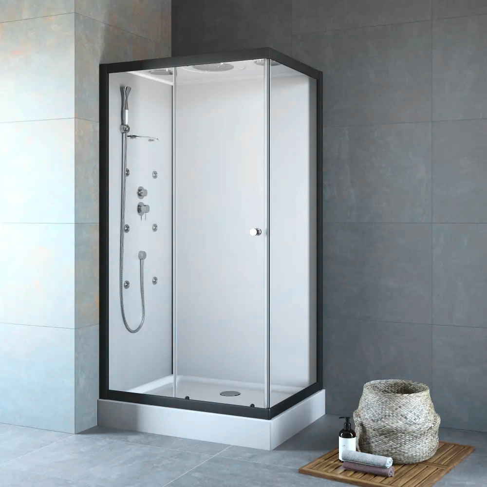 Komplettdusche 110x80 cm mit Fronteinstieg