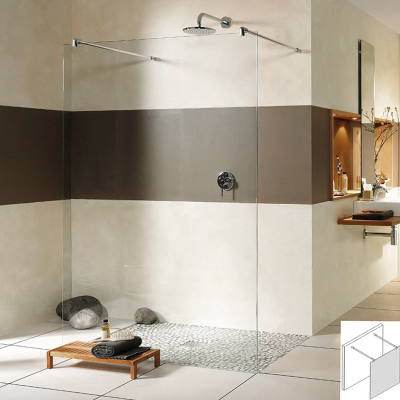 Walk-in Duschwand freistehend